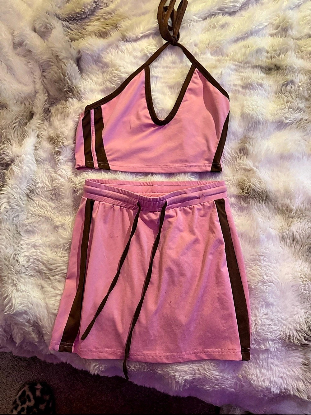 Pink Two-Piece Skirt Set